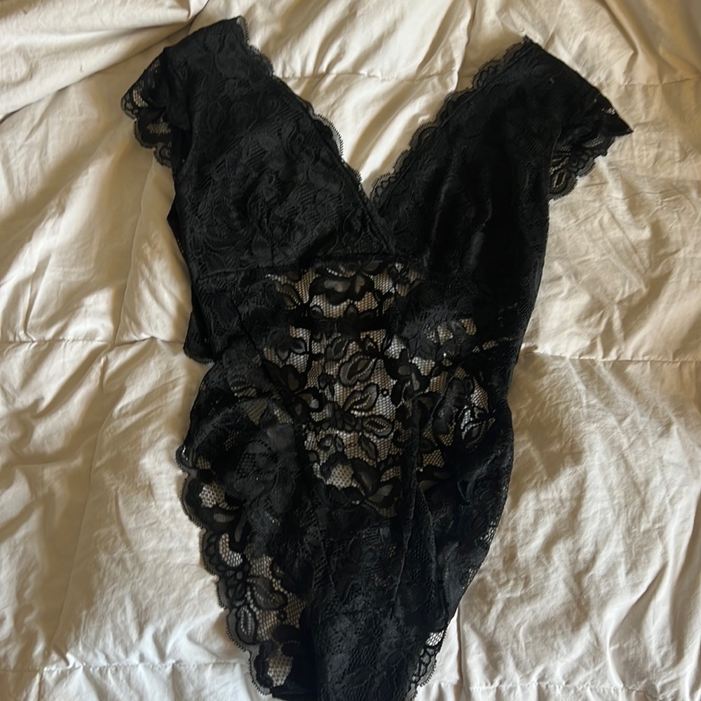 Black lace bodysuit
